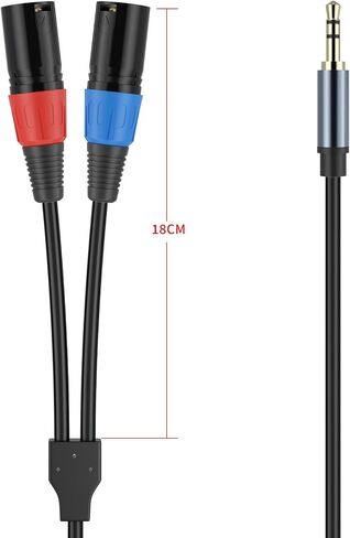 3.5 mm TRS to 2 XLR Male Cable, 1/8 Aux to Dual XLR Male to Male Breakout Cable, 30Feet in Saudi Arabia