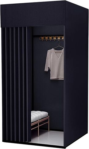 MORN Fitting Room, 43x43x78 inch Clothing Store Changing Room, Strong Shading, Better Privacy Protection Fitting Room-Easy to Assemble, Clothing Store, Private Space (Black) ( Color : Black ) in Saudi Arabia