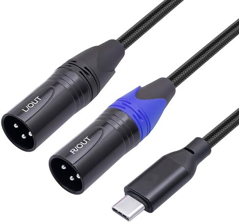 3.3FT USB C to Dual XLR Male Audio Cable,USB C to 2 XLR Male Stereo Power Amplifier Cable,Mobile Phone USB c Connection Active Speaker, Power Amplifier Audio Cable in Kuwait
