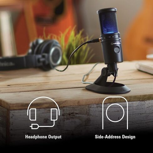 ميكروفون USB بمكثف قلبي من Audio-Technica AT2020USB-X، أسود (متجدد) in Saudi Arabia