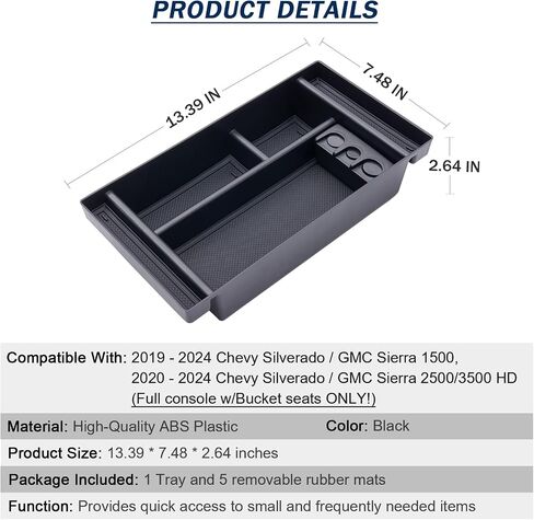 أحدث صينية كاملة الحجم متوافقة مع 2019-2022 Chevy Silverado/GMC Sierra 1500 و2020-2023 Silverado/Sierra 2500HD 3500HD، منظم وحدة التحكم المركزية الجديد (وحدة التحكم الكاملة مع مقاعد الدلو فقط) in Saudi Arabia