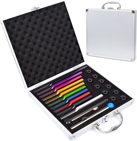 مجموعة شوكة ضبط الشاكرا، 10 شوكات ضبط متعددة الألوان مع قطعة قماش للتنظيف، ومطارق مطاطية، والتأمل، واليوجا، والشفاء in Kuwait