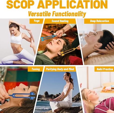 مجموعة شوكة ضبط الشاكرا، 10 شوكات ضبط متعددة الألوان مع قطعة قماش للتنظيف، ومطارق مطاطية، والتأمل، واليوجا، والشفاء in Kuwait