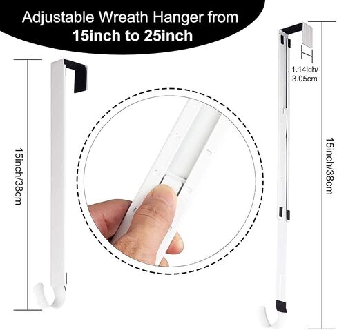 Kederwa Wreath Door Hanger, Adjustable Wreath Hook Holder from 15-24inch Metal Hanger for Halloween Fall Christmas Wreath Decorations in Saudi Arabia