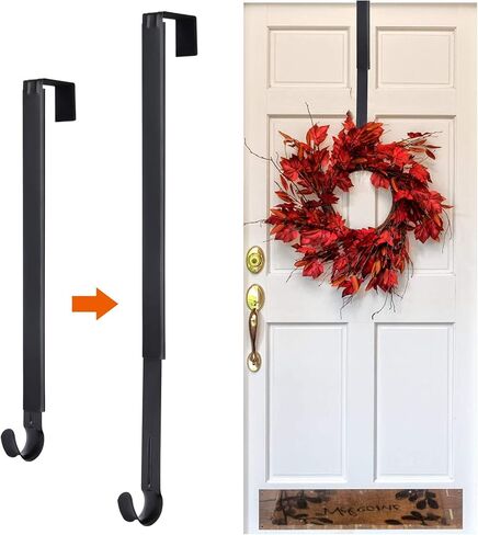 Kederwa Wreath Door Hanger, Adjustable Wreath Hook Holder from 15-24inch Metal Hanger for Halloween Fall Christmas Wreath Decorations in Saudi Arabia