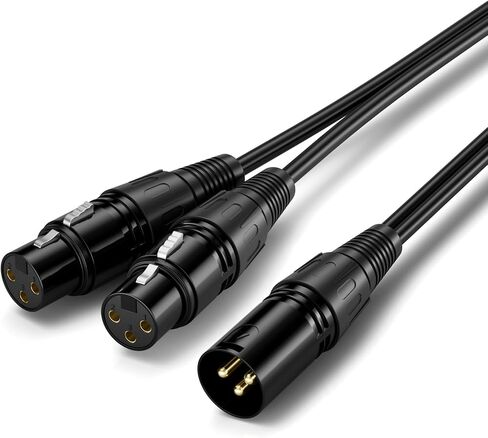 Dual Male XLR to Female XLR, Balanced XLR Splitter Cable XLR Splitter Cable 2 Male to 1 Female, XLR Cable 1 Female 2 Male (1, XLR F-2XLR M, 5Feet) in Saudi Arabia