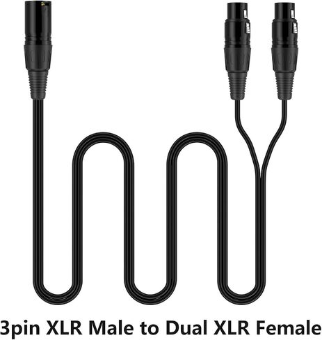 Dual Male XLR to Female XLR, Balanced XLR Splitter Cable XLR Splitter Cable 2 Male to 1 Female, XLR Cable 1 Female 2 Male (1, XLR F-2XLR M, 5Feet) in Saudi Arabia