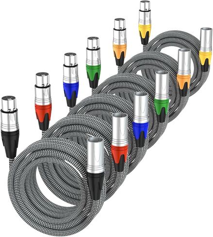 كابل XLR قصير بطول 3 أقدام، كابل تمديد ميكروفون XLR ذكر إلى أنثى مع 3 دبابيس، كابلات XLR محمية ممتازة، أسلاك ميكروفون XLR متوازنة مضفرة للخلاط، استوديو التسجيل، ضوء مسرح DMX in Kuwait