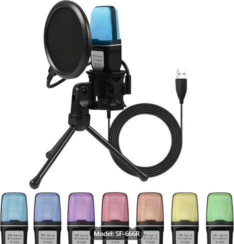 RGB Condenser Microphone. Perfect, for Gaming, Podcasts and Streaming in Saudi Arabia