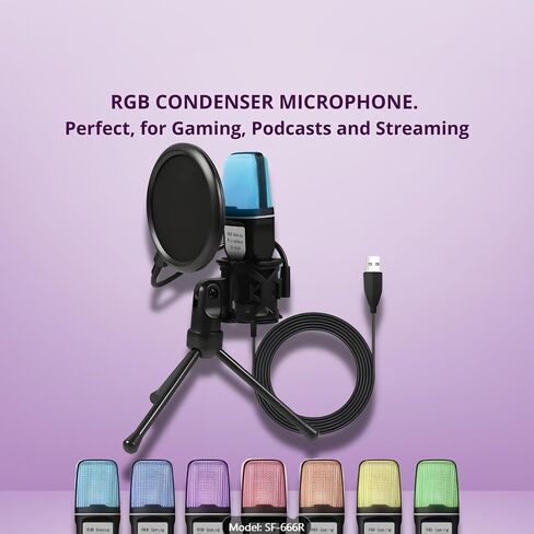 RGB Condenser Microphone. Perfect, for Gaming, Podcasts and Streaming in Saudi Arabia