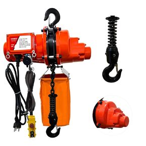 660LBS Electric Chain Hoist, 120V Winch with 5ft Wired Remote Control, Single Phase Overhead Crane Garage Ceiling Pulley Winch Hook Mount, 9.8ft Lift Height, w/Emergency Stop Switch