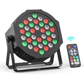 36 LED Stage Lights RGB Par Light DMX Lighting with Remote Stage Uplights for Events Music Dances Shows Party Wedding Church School Christmas Club (4 Packs)