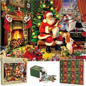 Advent Calendar 2024 Christmas Jigsaw Puzzles, Christmas Countdown Calendar for Kids Teens Adults, 24 Boxes of 1008 Pcs Puzzles Advent Calendars Christmas Gifts Toys for Kids,G7165