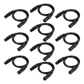 DMX512 Cable,DMX512 Signal Wires Cable,1M/3.3 ft &/2M 6.5ft 3-Pin XLR Male to Female Stage Light Signal Cable Microphone XLR Cable for Party DJ Club Disco Stage Lighting Fixture Control