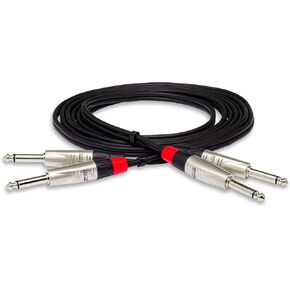 Hosa HPP-015X2 Pro Stereo Interconnect, Dual REAN 1/4-inch TS to Same - 15 foot