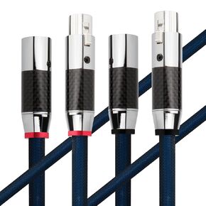 Monosaudio 17AWG Audiophile XLR Cables OFC Silver Plated Pair Female to Male Balanced Interconnect Cable Signal Cord Speaker Cables for Audio,Speakers,Subwoofers,Turntable,Amplifier,DAC(0.5M/1.6Ft)