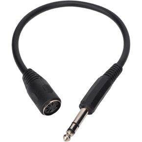 MIDI to 3.5mm Cable,6.35mm to 5 Pin DIN Female Cable,5 Pin DIN Female to 6.35mm Male Connector Jack Plug Wire Cord,Microphone Sound Output Sound Adapter Cable