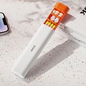 Pill Organizer 7 Day, Weekly Travel Pill Case, Daily Pill Box, Cute Pill Holder to Hold Vitamins, Medicines, Pills, Supplements(orange)