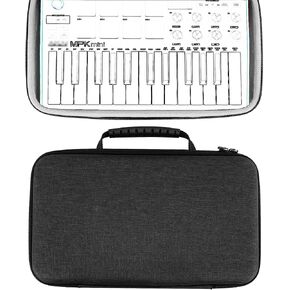 Geekria HardShell Case Compatible with Akai Professional MPK Mini MK3, 25-Key Ultra-Portable USB MIDI Drum Pad and Keyboard Controller Protective Cover (Dark Grey)