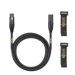 XLR Male to XLR Female, 1-Foot, Black, Zinc Alloy Shell, PVC Jacket, Gold Plated 3-Pin Connectors for Microphone and Audio Interface