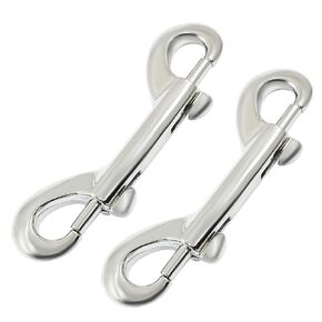 5PCS Double Ended Bolt Snap Hook, Zinc Alloy Trigger Metal Clips Key Holder Heavy Duty Bolt Snap Clip for Dog Leash Collar Pet Sling Feed Bucket (Overall Length 3.46"/ 88mm)