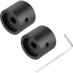 MECCANIXITY 2PCS Guitar Knobs Metal, Volume Tone Control Dome Knobs 1/4" x 1" Potentiometer Knobs with Set Screw for Electric Guitar Bass, Black