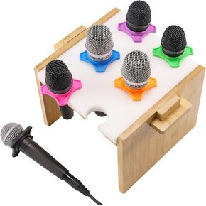 Multi Microphone Holder Holds Up To 6 Wired Or Wireless Mics
