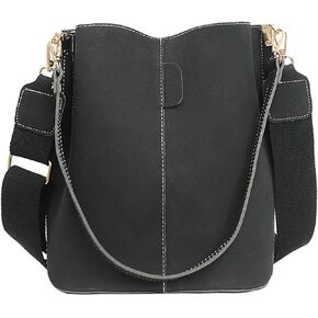 Suede Bucket Bag for Women 2024 Fall Fashion Tote Shoulder Crossbody Satchel Style Handbag