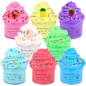 tuupowana Fruit Slime Kit for Girls, Slime Gift for Ages 6+ Kids Fun Slime Making Kit Awesome Craft Toy Birthday Present Ideas, Christmas Party Favors, Peach Charms, Fruit Scented DIY Slime Supplies.