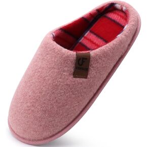 COFACE Mens Memory Foam House Slippers Slip On Cozy Scuff Plaid Shoes Indoor/Outdoor with Arch Support