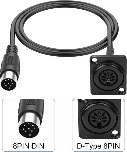 MEIRIYFA D-Type 8 Pin DIN MIDI تمديد كابل MIDI DIN 8 دبوس ذكر إلى أنثى موصل محول لوحة جبل سلك الصوت لـ Bang Olufsen PowerLink MK2-83CM (DIN ذكر) in Saudi Arabia