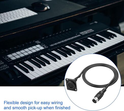 MEIRIYFA D-Type 8 Pin DIN MIDI تمديد كابل MIDI DIN 8 دبوس ذكر إلى أنثى موصل محول لوحة جبل سلك الصوت لـ Bang Olufsen PowerLink MK2-83CM (DIN ذكر) in Saudi Arabia