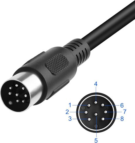MEIRIYFA D-Type 8 Pin DIN MIDI تمديد كابل MIDI DIN 8 دبوس ذكر إلى أنثى موصل محول لوحة جبل سلك الصوت لـ Bang Olufsen PowerLink MK2-83CM (DIN ذكر) in Saudi Arabia