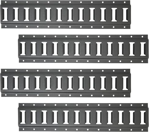 2 قدم E Track Tie-Down السكك الحديدية الأفقية E-Track Bolt-On Tie Down Rail لإدارة البضائع على الشاحنات والمقطورات والشاحنات الصغيرة والشاحنات الصغيرة (2-Pack، أسود) in Saudi Arabia