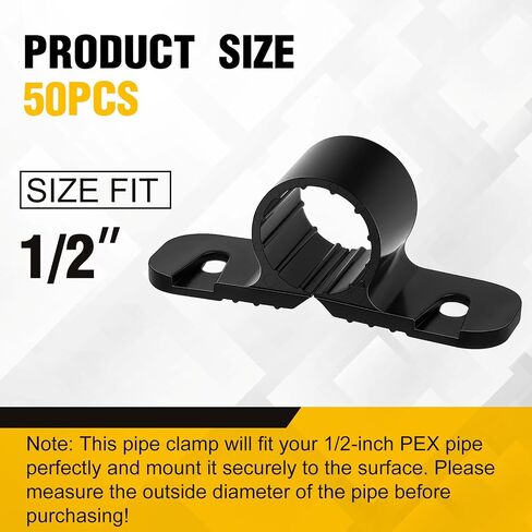 50 Pack 1/2 Inch Pipe Supports Suspension Clamp Butterfly Style Pipe Clamps Pex Clamps for Pex, Copper, CPVC Pipe in Kuwait