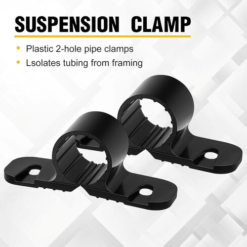 50 Pack 1/2 Inch Pipe Supports Suspension Clamp Butterfly Style Pipe Clamps Pex Clamps for Pex, Copper, CPVC Pipe in Kuwait