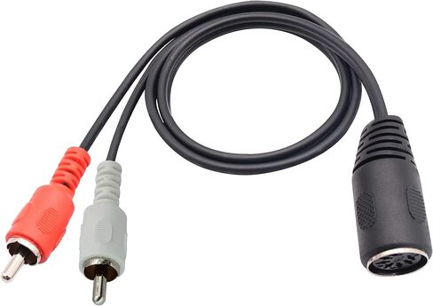 zdyCGTime Din 7 Pin to RCA Cable,7 Pin DIN to RCA Cable, 7-Pin MIDI Female Plug to 2 RCA Male Audio Adapter Cord for Bang & Olufsen, Naim, Quad.Stereo Systems (0.5 m) (0.5m) in Kuwait
