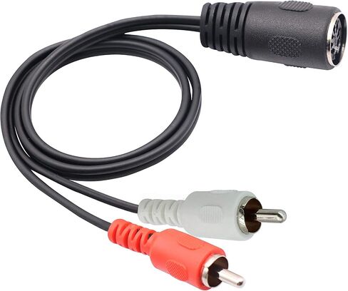 zdyCGTime Din 7 Pin to RCA Cable,7 Pin DIN to RCA Cable, 7-Pin MIDI Female Plug to 2 RCA Male Audio Adapter Cord for Bang & Olufsen, Naim, Quad.Stereo Systems (0.5 m) (0.5m) in Kuwait