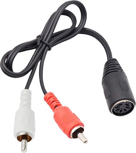 zdyCGTime Din 7 Pin to RCA Cable,7 Pin DIN to RCA Cable, 7-Pin MIDI Female Plug to 2 RCA Male Audio Adapter Cord for Bang & Olufsen, Naim, Quad.Stereo Systems (0.5 m) (0.5m) in Kuwait