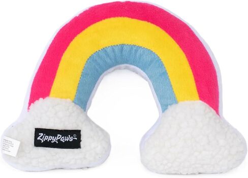 ZippyPaws Squeakie Pattiez - Rainbow Squeakie Pattiez, Rainbow Dog Toy with Squeakers, Plush Dog Toys for Aggressive Chewers, Summer Dog Toys, Rainbow Dog Pride Accessories in Kuwait