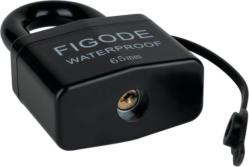 FIGODE® قفل وسادة قوي كبير مع مفاتيح، 2.8 بوصة. قفل مقاوم للماء في الهواء الطلق، مغطى بقفل فولاذي مصفح عالي التحمل in Kuwait