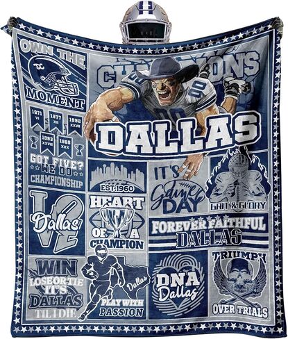 Dallas Gifts Ideas for Men, Dallas Throw Blanket Gifts for Men Women Boys Kids, Dallas Football Fans Flannel Blanket 60"X50" in Saudi Arabia