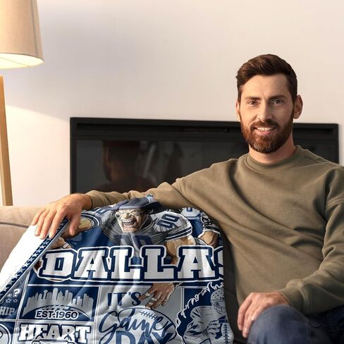 Dallas Gifts Ideas for Men, Dallas Throw Blanket Gifts for Men Women Boys Kids, Dallas Football Fans Flannel Blanket 60"X50" in Saudi Arabia