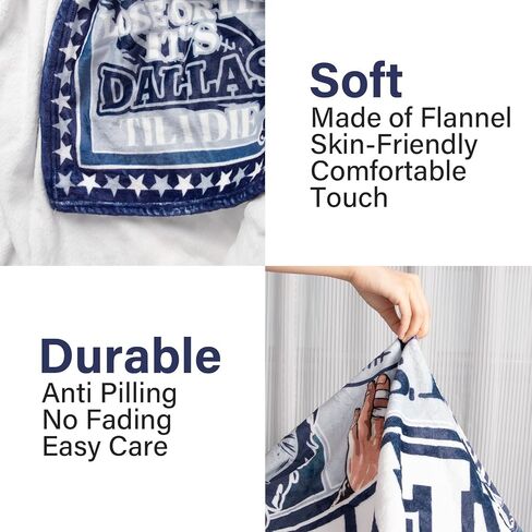 Dallas Gifts Ideas for Men, Dallas Throw Blanket Gifts for Men Women Boys Kids, Dallas Football Fans Flannel Blanket 60"X50" in Saudi Arabia