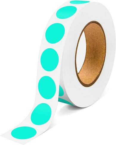 1000PCS Teal Blue Colored Dot Stickers Round Coding Circle Label Stickers 0.5 inch Label in Dispenser Box for Office Classroom in Kuwait