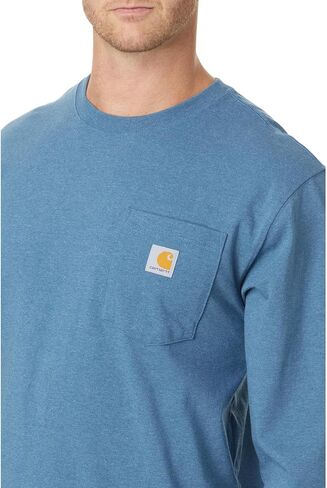 Carhartt Men's Loose Fit Heavyweight Long-Sleeve Pocket T-Shirt, Rust Heather in Saudi Arabia