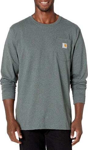 Carhartt Men's Loose Fit Heavyweight Long-Sleeve Pocket T-Shirt, Rust Heather in Saudi Arabia