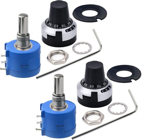 3590S-2-103L 10K，2PCS 10kohm 10-Turn Rotary Wire Wound Precision Potentiometer with 2PCS Adjustable Resistor Counting Dial Rotary Knob in Kuwait