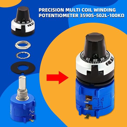 3590S-2-103L 10K，2PCS 10kohm 10-Turn Rotary Wire Wound Precision Potentiometer with 2PCS Adjustable Resistor Counting Dial Rotary Knob in Kuwait