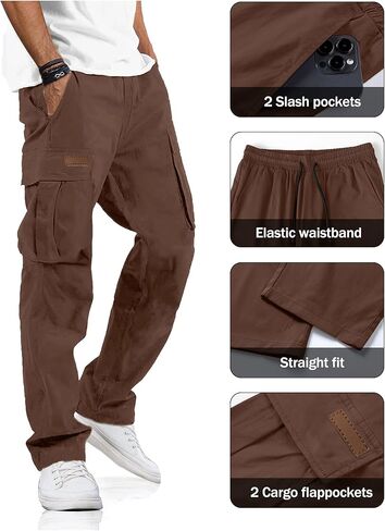 بنطال كاجوال للرجال برباط للمشي لمسافات طويلة، بنطال رياضي للركض التكتيكي للرجال in Kuwait